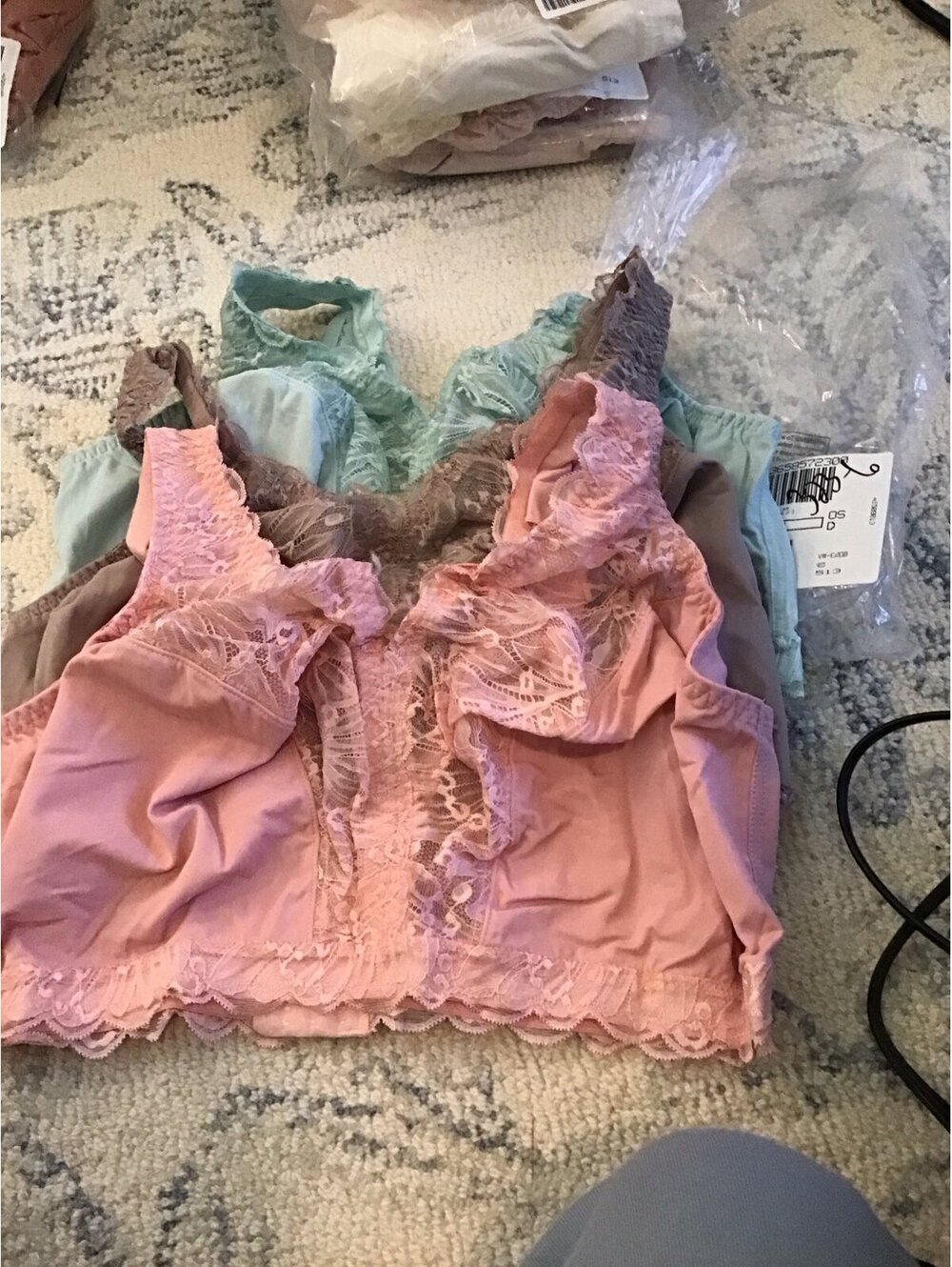 Breezies bras, 1x, set of 3 soft support, unlined, new